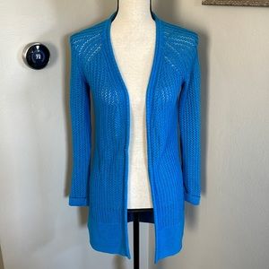St. John Blue Open-Front Sweater
